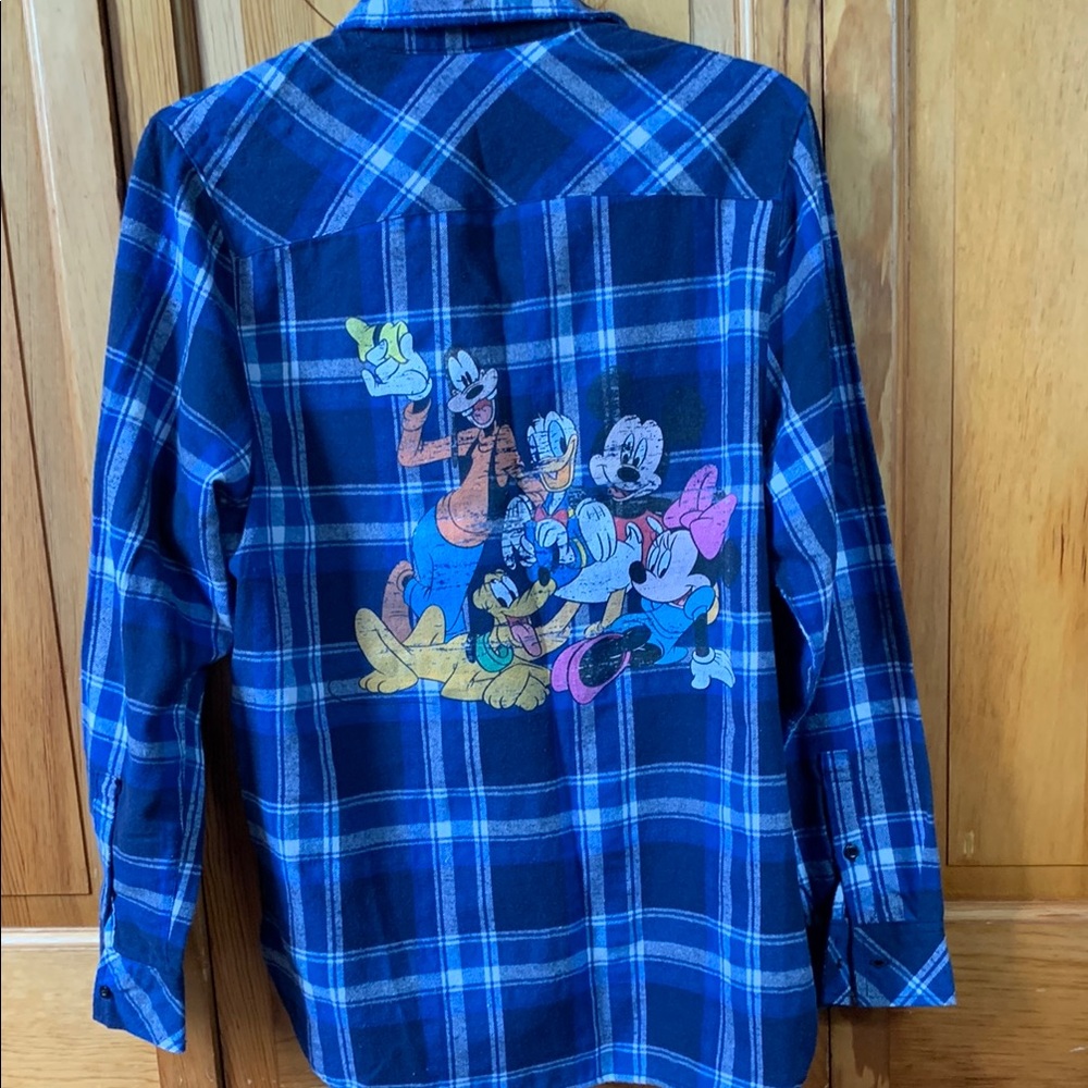 Disney character flannel plaid shirt